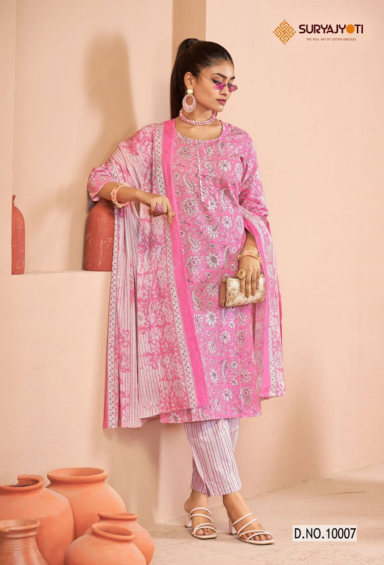 Preyasi Vol 10 By Suryajyoti Printed Cotton Kurti With Bottom Dupatta Wholesale Suppliers In Mumbai
